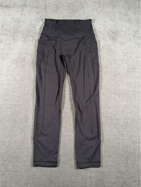 Lululemon Leggings Size 4 Black High Rise Crop Pocket Activewear